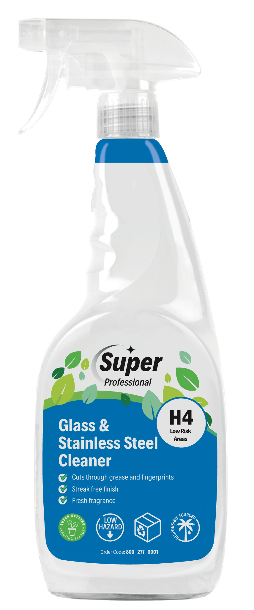 PROFESSIONAL 750ML GLASSSTEEL CLEANER X6